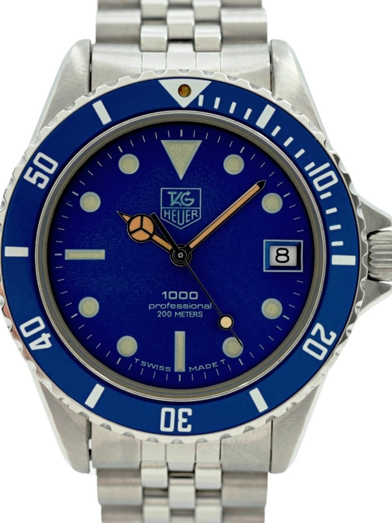 Tag Heuer 37mm Men's Blue Dial 1000 Series Dive Watch Jubilee Band! 980.613 N! — image 4 of 8